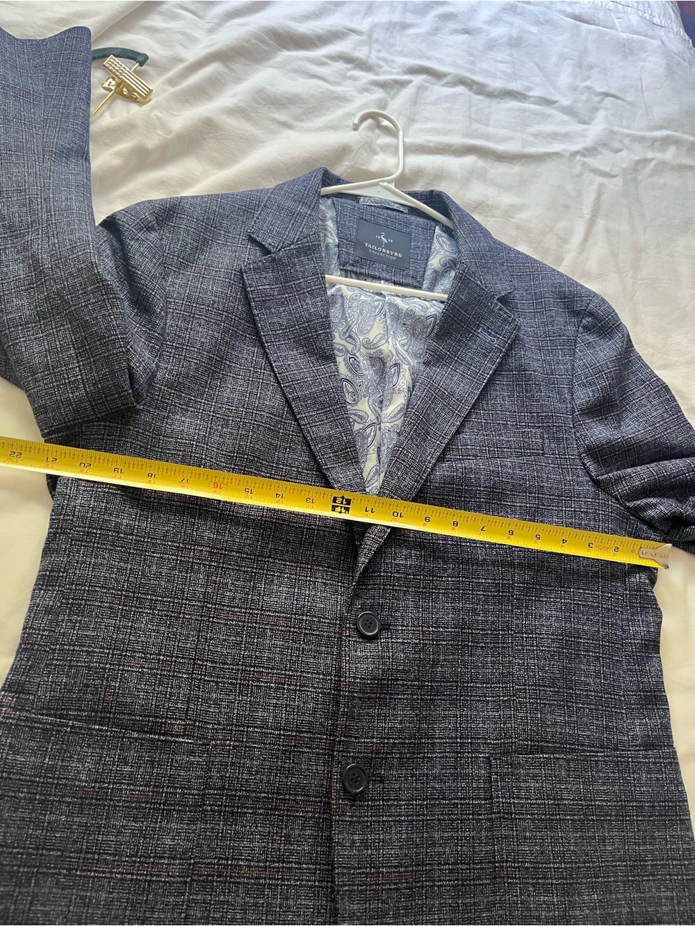 Tailorbyrd Collection Blue Sport Coat Classic Tweed Blazer Size 42R - Picture 11 of 13